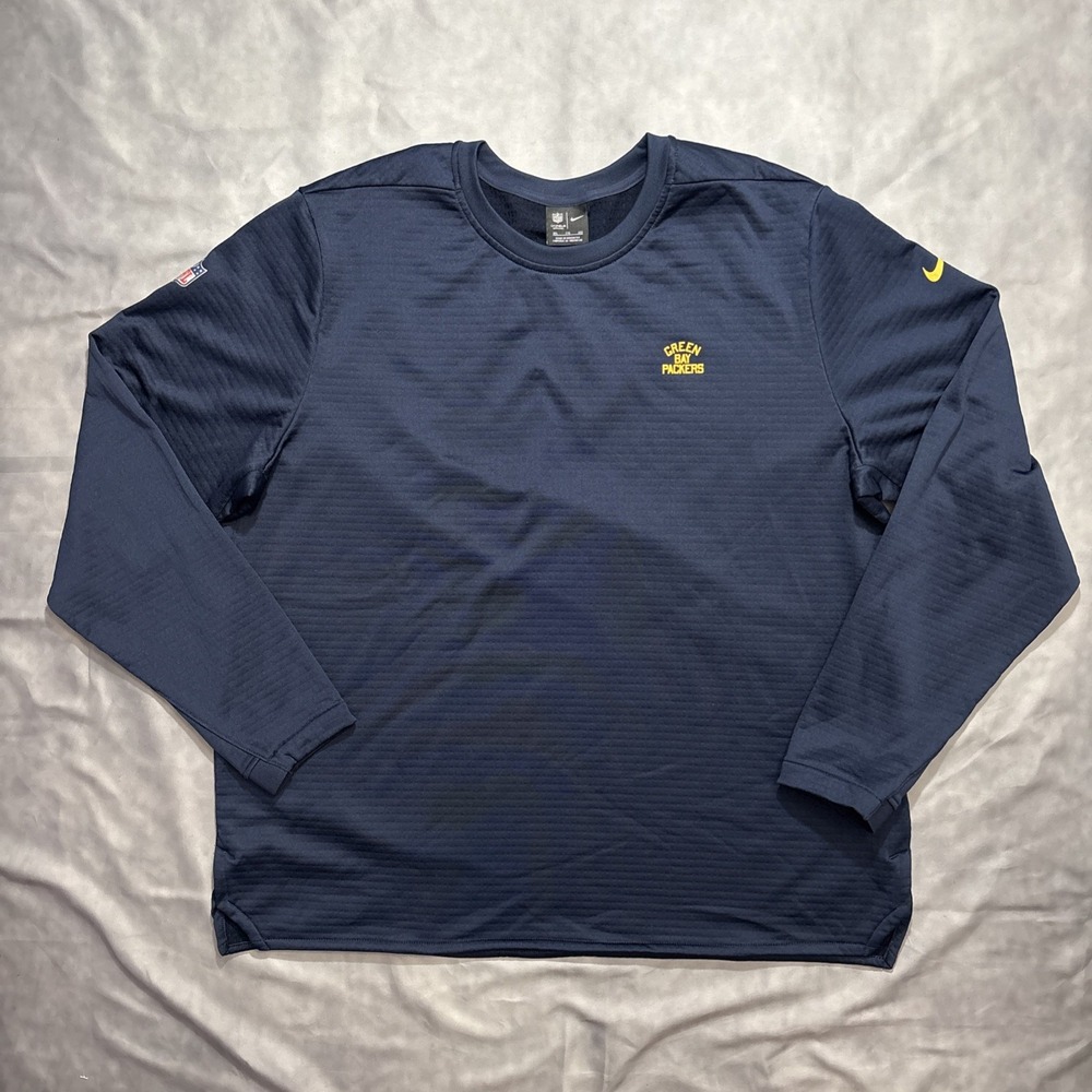 Nike NFL On-Field Green Bay Packers Therma-Fit Crewneck Sweatshirt Mens XXL EUC